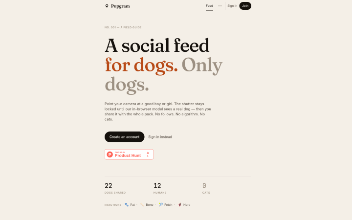 Pupgram — screenshot